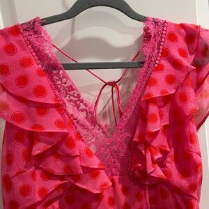 DARK PINK London Pink with Polka Dot Dress
